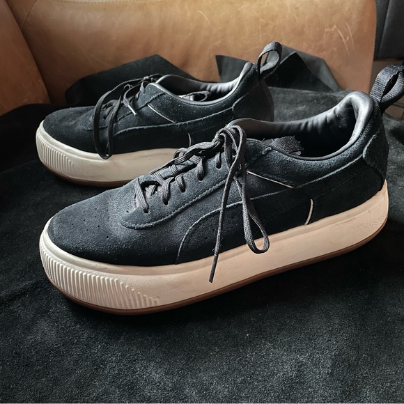 Puma black suede Mayu sneaker flatform platform gum sole - Picture 4 of 10